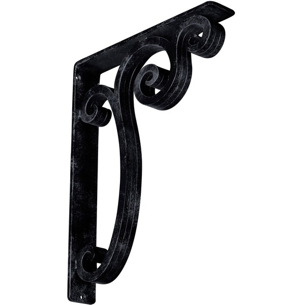 Ekena Millwork Avery Wrought Iron Bracket, (Triple center brace), Antiqued Pewter 2"W x 12"D x 15"H BKTM02X12X15TAVAPW - main